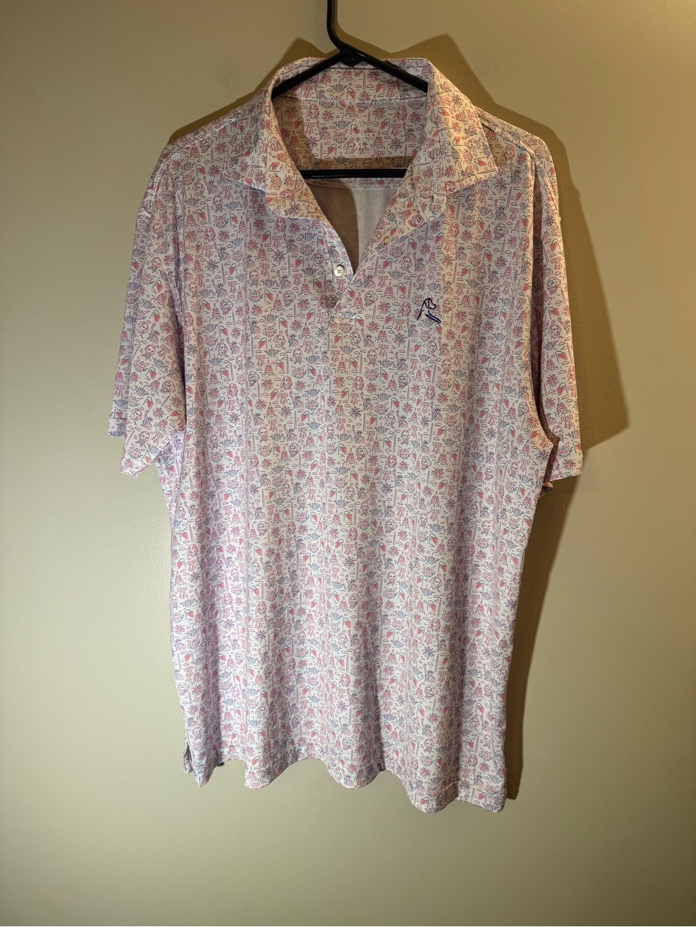 Rhoback Men's Short Sleeve Polo Founding Fathers Print XL